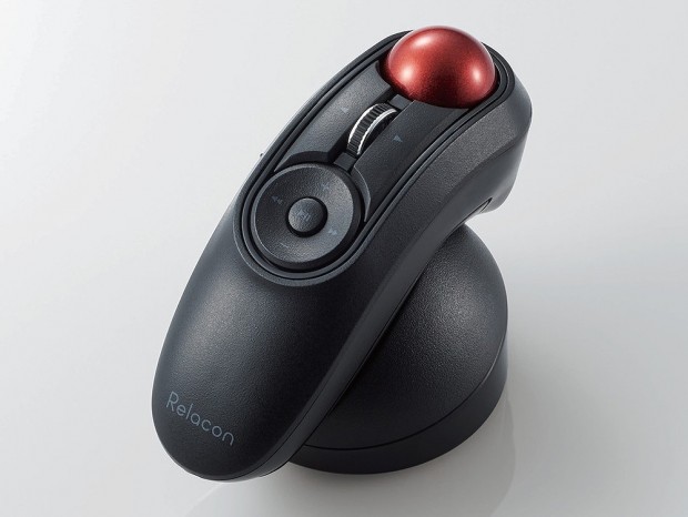 エレコム、リモコンのように操作できる10ボタン搭載のハンディトラックボール「Relacon」