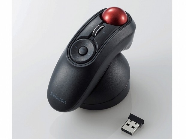 エレコム、リモコンのように操作できる10ボタン搭載のハンディトラックボール「Relacon」