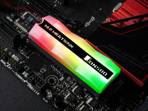 アドレサブルRGB LED搭載のM.2 SSDヒートシンクがJONSBOから