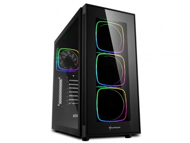 4基のスクエアARGBファンを搭載するミドルタワー、SHARKOON「TG6 RGB」