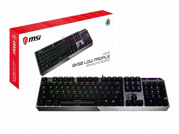 MSI、素早く入力できるロープロスイッチ搭載キーボード「VIGOR GK50 LOW PROFILE」
