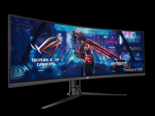 アスペクト比32:10の43インチゲーミング液晶、ASUS「ROG Strix XG43VQ」