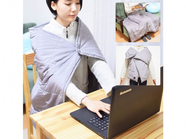 使い方いろいろ サンコー どこでも暖かい ヒーター内蔵3wayブランケット エルミタージュ秋葉原