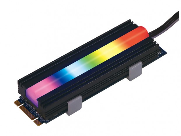 RGB LEDを内蔵したM.2 SSD用ヒートシンク、アイネックス「BA-HM01RGB」