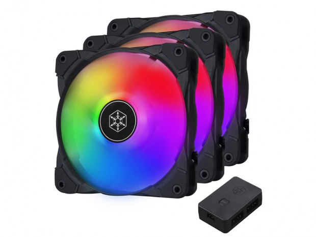 長寿命アドレサブルRGB120mmファンの3個パックがSilverStoneから
