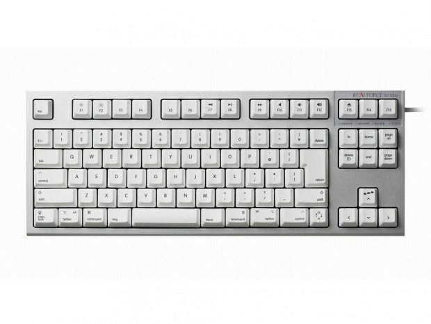 東プレ、静電容量スイッチ搭載のMac向けテンキーレスキーボード「REALFORCE for Mac TKL」
