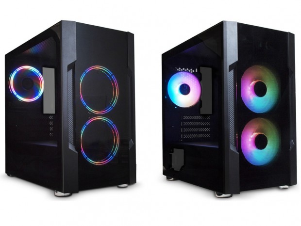 好みのRGBファンでドレスアップ。2面強化ガラスのミニタワー、サイズ「M1」