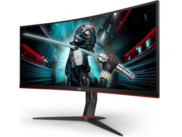 100Hz/1ms対応の34インチ曲面ゲーミング液晶、AOC「CU34G2/BK」