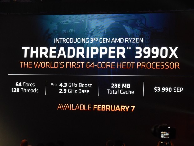 AMD、64コア/128スレッドの「Ryzen Threadripper 3990X」2月7日発売開始