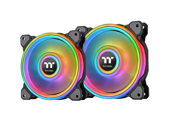 54灯のARGB LEDを搭載する4重リングLEDファン、Thermaltake「Riing Quad」シリーズ