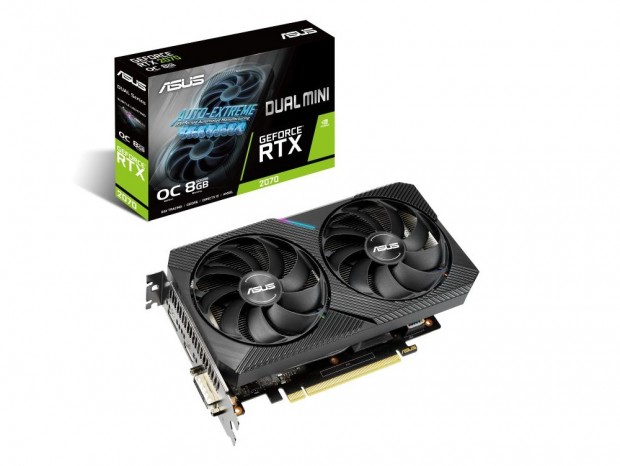 ASUS、カード長200mm以下の「DUAL-RTX2070-O8G-MINI」17日発売