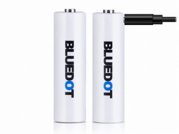 USB直結タイプもアリ、USB充電式のリチムイオン電池がBLUEDOTから