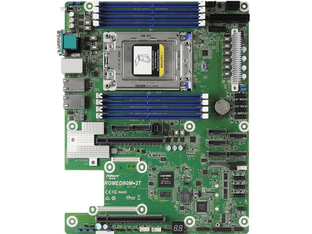 U.2を7ポート搭載する第2世代EPYC対応ATXマザー、ASRock Rack「ROMED8