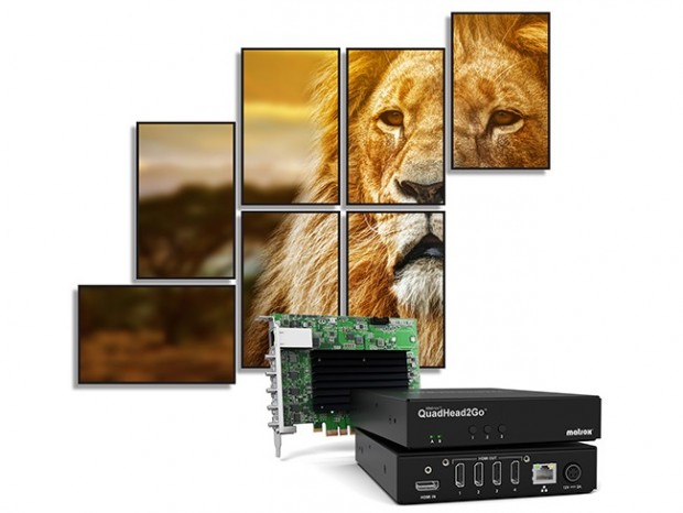 Matrox、1系統の4K映像入力を最大フルHD 4画面に出力できる「QuadHead2Go Q155」