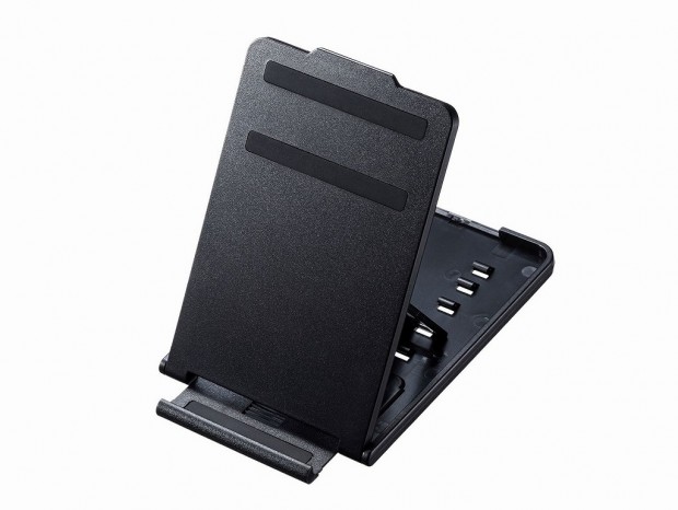 サンワサプライ、収納時7.5mm厚の持ち歩けるスマホスタンド「PDA-STN33BK」