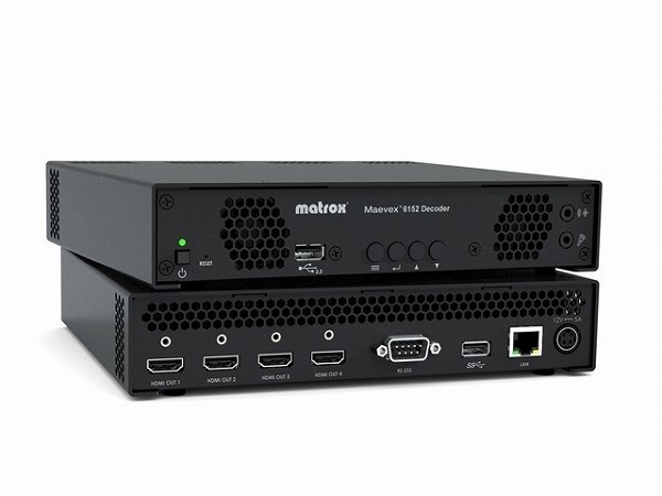 Matrox、最大4K 4画面のデコードが可能な低遅延デコーダ「Maevex 6152