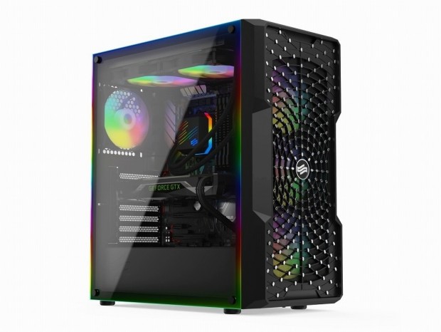 SilentiumPC、ARGBファン＆エッジ発光ガラス搭載ケース「Astrum AT6V EVO TG ARGB」