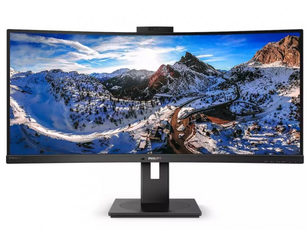 USB Type-Cドック機能を備えた34型UWQHD曲面液晶、Philips「346P1CRH/00」