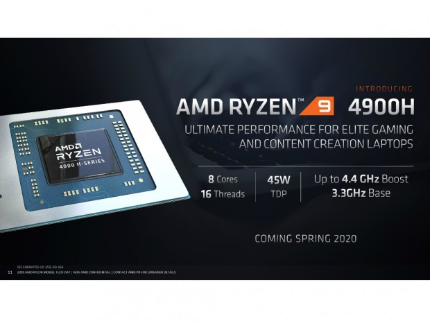 AMD、最高4.40GHz駆動の最上位ノートPC向けプロセッサ「Ryzen 9 4900H」発表
