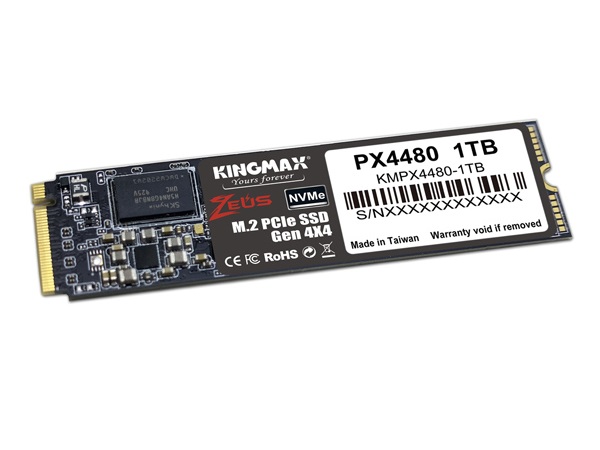 PCI-Express4.0（x4）対応のNVMe M.2 SSD、KINGMAX「PX4480」