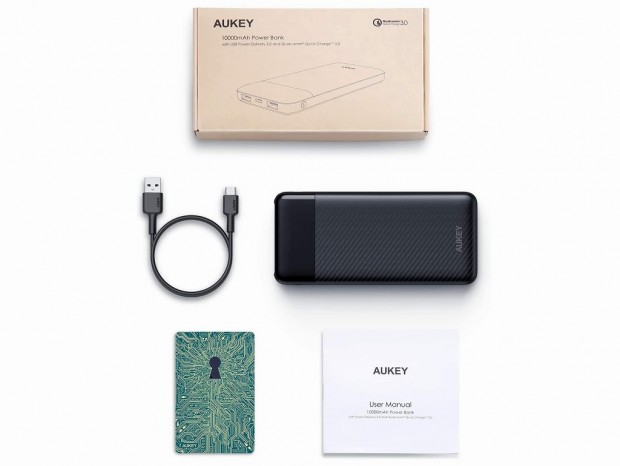 USB PDとQC 3.0両対応の10,000mAhスリムバッテリー、AUKEY「PB-Y33」