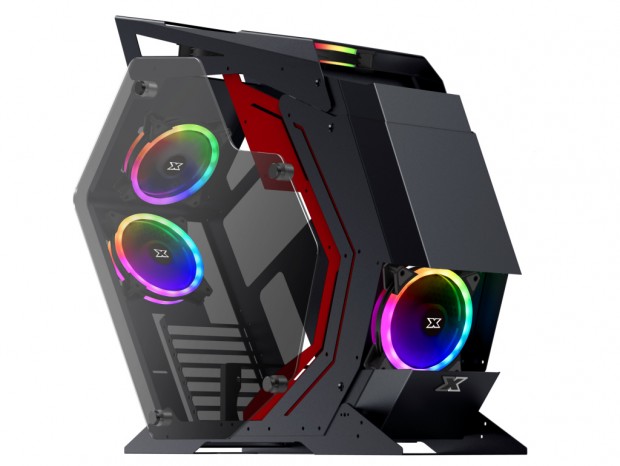 6基の120mmファンを搭載できるオープンフレームPCケース、XIGMATEK「Perseus」