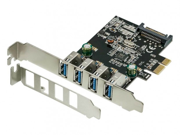 ロープロ対応の4ポートUSB3.0拡張カード、オウルテック「OWL-PCEXU3E4LS」