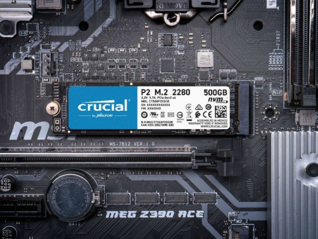 Crucial、PCIe3.0（x4）対応のコストパフォーマンスNVMe M.2 SSD「P2」シリーズ