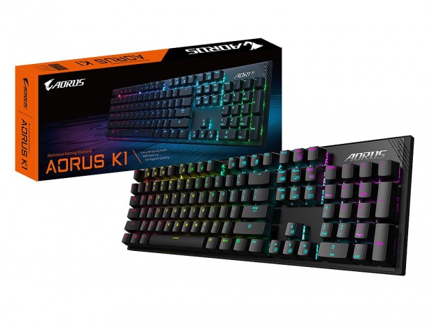 GIGABYTE、RGB Fusion 2.0対応のスリム赤軸搭載キーボード「AORUS K1」