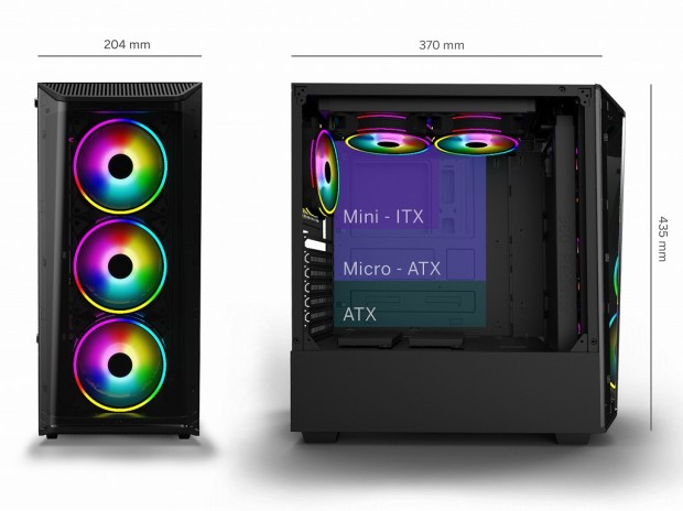 GELID、360mmラジエターを魅せるフロントガラスのミドルタワー「BATTLE STATION X」
