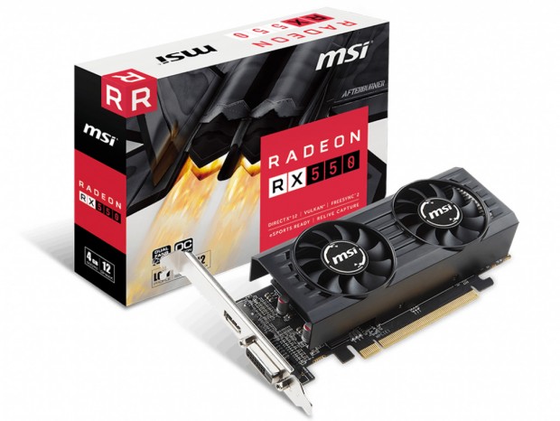デュアルファン搭載のロープロモデル、MSI「Radeon RX 550 4GT LP OC」発売