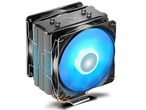 ブルーLEDファンを2基搭載するサイドフロー、Deepcool「GAMMAXX 400 PRO」
