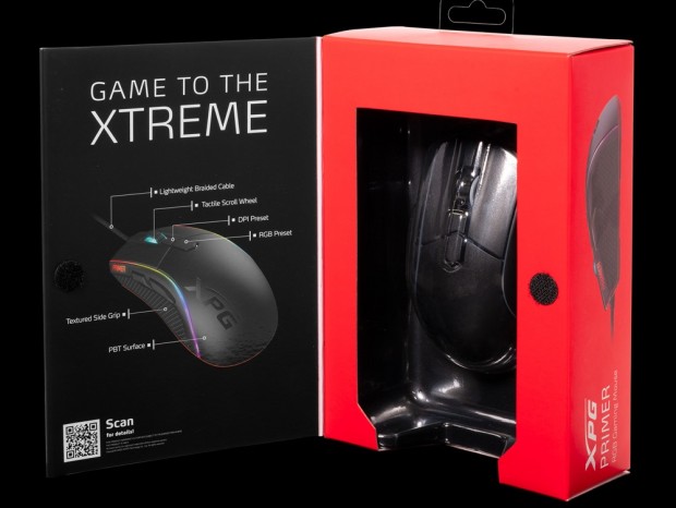 PixartセンサーとOMRONスイッチ搭載のゲーミングマウス「XPG PRIMER」