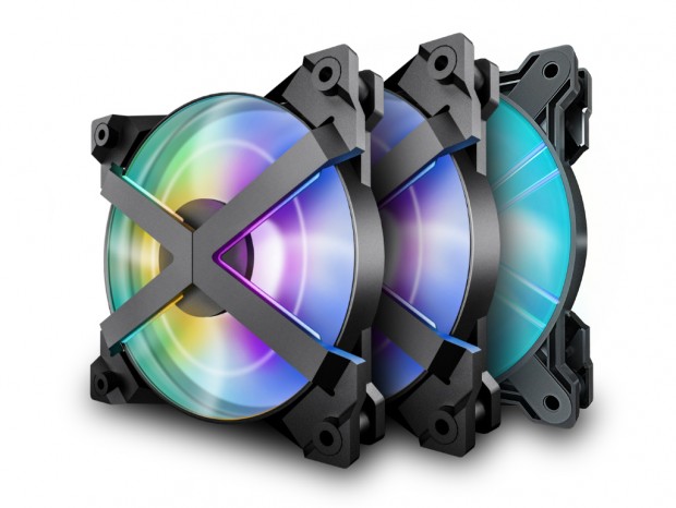 ARGB LEDを搭載する120mm口径Xフレームファンセット、Deepcool「MF120 GT」