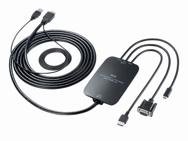 サンワサプライ、HDMI・D-Sub・Type-Cの3系統をHDMI変換できるコンバータ発売