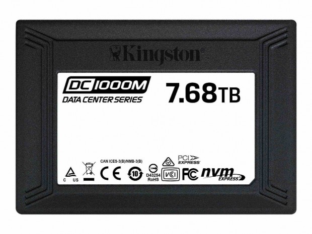 Kingston、データセンター向けNVMe U.2 SSD「DC1000M U.2」の7.68TBモデル出荷開始