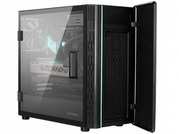 厚さ5.38mmの合わせガラスを採用する静音ミドルタワー、MSI「Creator 400M」