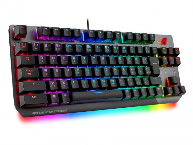 FPSゲーム向けテンキーレスゲーミングキーボード、ASUS「ROG Strix Scope TK」