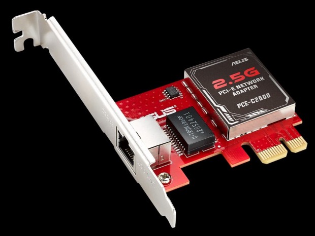 PCI-Express2.0（x1）接続の2.5ギガビットLANアダプタ、ASUS「PCE-C2500」