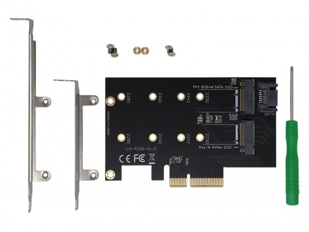 NVMe/SATA両対応のM.2-PCI-Express変換カードがアイネックスから