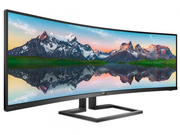 DualQHD対応の49型ウルトラワイド曲面液晶、Philips「498P9」