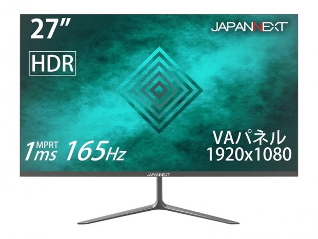 JAPANNEXT、VAパネル採用の27型HDRゲーミング液晶「JN-VGM27165FHDR」