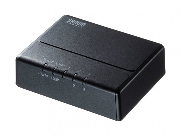 マグネット固定ができる3ポートの小型ギガビットハブ、サンワサプライ「LAN-GIGAP301BK」