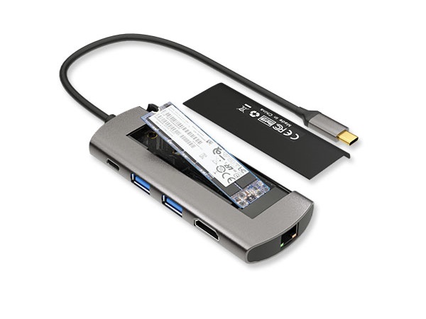エアリア、M.2 SSDを内蔵できるType-C接続の多機能ドック「SD-M2COMBO」