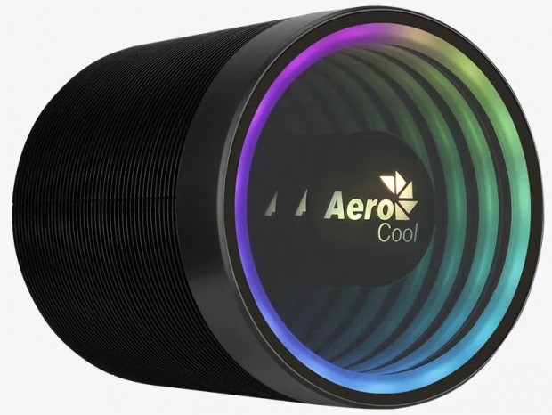 Infinity Mirror RGB搭載の円筒形CPUクーラー、Aerocool「Mirage 5」