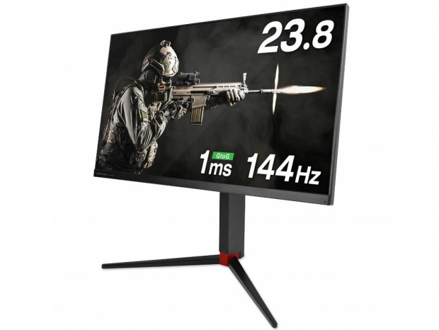 144Hz/1ms対応の23.8型ゲーミング液晶、グリーンハウス「GH-ELCG238A-BK」