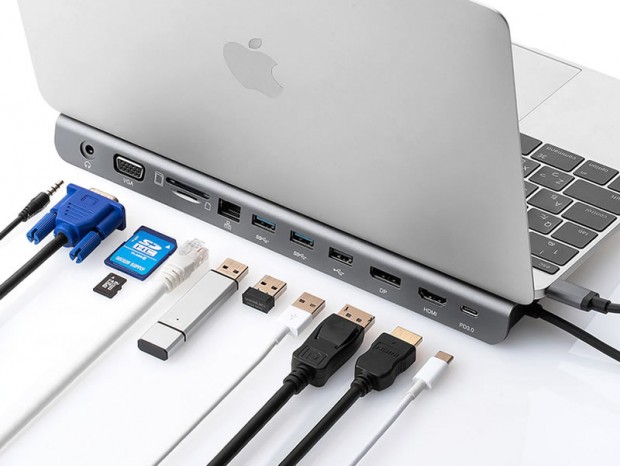 サンワダイレクト、ノートPCスタンド機能を兼ねたType-Cドッキングステーション