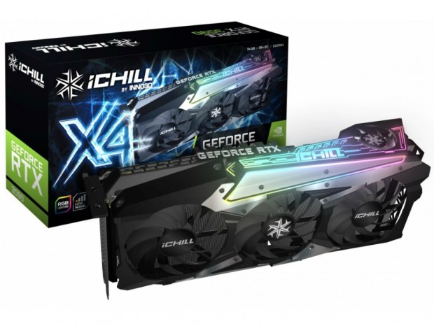 クアッドファンの大型クーラーを搭載する、Inno3D「GEFORCE RTX 3080 ICHILL X4」