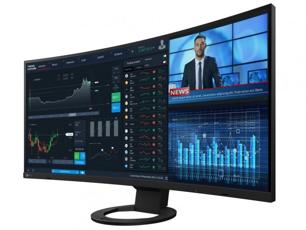 アスペクト比24:10の37.5型曲面ウルトラワイド液晶、EIZO「FlexScan EV3895」