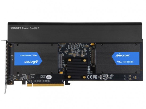 U.2 SSDを2台搭載できるアダプタカード、Sonnet「Fusion Dual U.2 SSD」